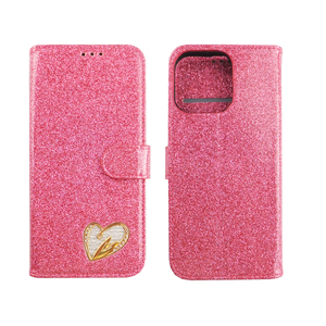 Custodia a Portafoglio Rosa <span class=keywords><strong>con</strong></span> Luci Lampeggianti per Donna, in Pelle PU, <span class=keywords><strong>con</strong></span> Motivo a Cuore e Slot per Carte, per <span class=keywords><strong>iPhone</strong></span> 16 - Product Image 6