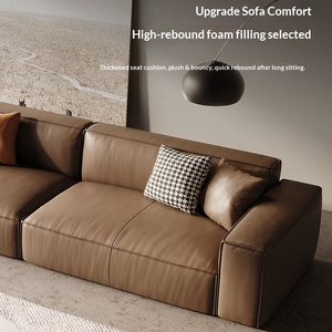 Sofá de Cuero Italiano Minimalista de Primera Calidad para Espacios Pequeños, Sala de Estar o Cine en Casa - Product Image 3