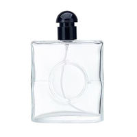 Flacon de parfum carré élégant et classique en verre transparent de 30 ml, 50 ml, avec pulvérisateur, idéal pour les cadeaux, vide, col serti, 100 ml, Botol Parfum Kaca