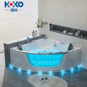 Duplo Spa Branco Acrílico Massagem Banheira Hidromassagem Jatos de Água 2 Pessoas para Casa de Banho Villa Uso Interior Inclui escorredor