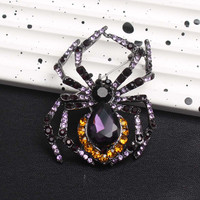 Broches fantaisie animales, épingles araignées et insectes rétro exagérées avec strass pour Halloween, accessoires vestimentaires personnalisés