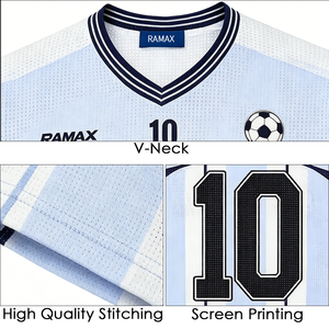 Maillot de football personnalisé RAMAX en polyester, rayé, pour homme, uniforme d'entraînement, vente en gros, personnalisable - Product Image 4