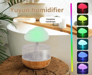 Rain Cloud Humidifier pelembab udara, penyebar melembabkan Hawa Mini ultrasonik tetesan air 7 warna cahaya - Product Image 2