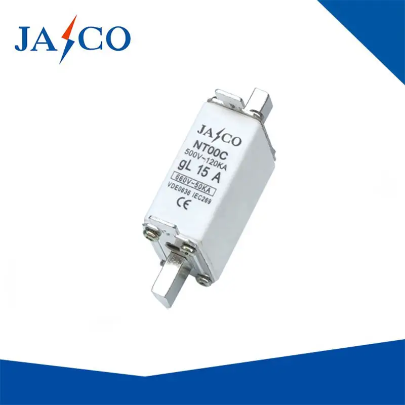 ceramic fuses 500V rated current 16-20A NH00C Fuse Short circuit protection for semiconductor equipment