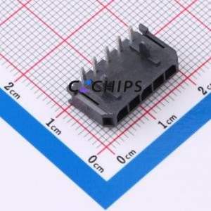 436500501 Wire-to-Board Pin Header Bent Lead Through Hole Connector 1x5P 3mm Right Angle Insert Micro-Fit (MX 3.0) - Product Image 1