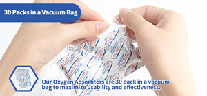 Absorbeur d'oxygène avec indicateur de capacité pour viande séchée, gâteaux et collations – Agent auxiliaire chimique de qualité alimentaire - Product Image 2