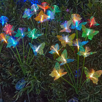 Lampe solaire LED papillon à fibres optiques pour jardin, pelouse, patio, allée, paysage, mariage, décoration de fêtes