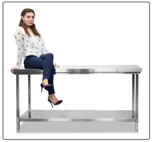 Bàn làm việc bằng inox cao cấp, chắc chắn, chất lượng cao cho nhà hàng, bếp chế biến thực phẩm. - Product Image 1