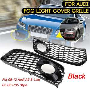 ตะแกรงครอบไฟตัดหมอกหน้ารถยนต์ 2 ชิ้น ลายรังผึ้ง สำหรับ Audi A5 S-Line Bumper S5 B8 RS5 ปี 2008-2012 - Product Image 1