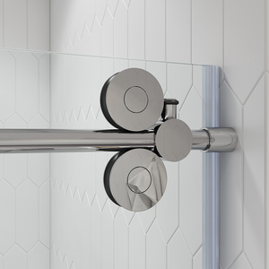 Porte de douche coulissante moderne en aluminium poli et verre trempé, fermeture douce, design droit, pour appartements et hôtels – Offre Spéciale - Product Image 6