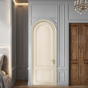 Vente en gros de portes en bois rondes en arc intérieur en chêne blanc sur mesure Portes intérieures en forme de feuille pour chambre à coucher Villa Entrée - Product Image 1
