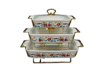 Nouvelle cocotte rectangulaire en céramique avec deux poignées, plat de cuisson, ustensile de cuisson, réchauffage doux, pour hôtel, pot à bouillon, support de pot créatif