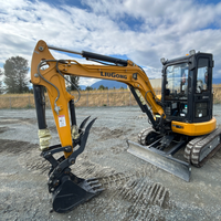 Oferta Especial: Miniexcavadora Liugong 9035E de 4 Toneladas con Motor, Caja de Cambios, Bomba y PLC para Jardinería, Paisajismo y Reparación de Carreteras Municipales