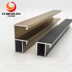 commercial aluminum alloy extrusion profile parts thin frame glass door with brass frame doors bar cabinet