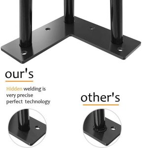 Pieds de table industriels en fer noir de 16 pouces à 3 tiges pour projets de bricolage, usage intensif, mobilier d'extérieur, hôpitaux et ateliers - Product Image 6