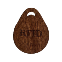 Porte-clés en bois RFID WK49 rfid 125KHz 13.56MHz porte-clés imprimé logo personnalisé
