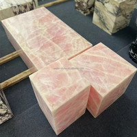 Socle en Onyx Rose Personnalisé Meubles en Marbre Table Basse en Marbre pour Décor de Salon Socle en Marbre Table d'Appoint en Onyx