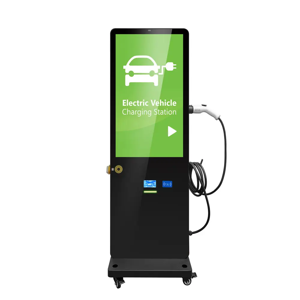 Station de charge rapide EV avec écran publicitaire, véhicules à énergie nouvelle