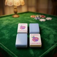 Mahjong américain de luxe moderne et portable, bleu ciel, en acrylique, avec motifs floraux mignons, durable, pour le divertissement – Vente chaude