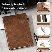 Diario de Tapa Dura con Cubierta de Cuero, 256 Páginas, 100 GSM, A5, Cuaderno de Trabajo