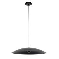 Luminaire suspendu moderne en aluminium noir en forme de dôme avec LED blanc chaud, angle de faisceau de 160° et IRC 80 pour salon
