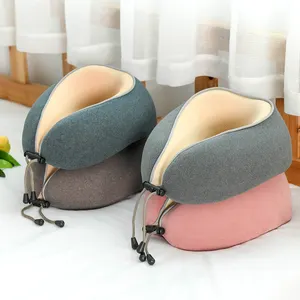 Almohada de espuma viscoelástica para el cuello, soporte suave para la cabeza, para dormir, avión, coche, viaje, descanso para el cuello