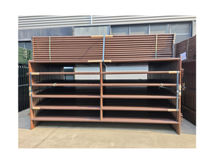 แผงรั้วปศุสัตว์เหล็กกล้าคาร์บอนชุบสังกะสี แม็กนั่ม สำหรับกลางแจ้ง พร้อมประตูโครงเหล็ก - Product Image 1