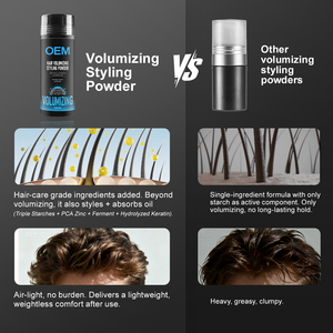 Polvo Voluminizador para el Cabello OEM con Almidones de Arroz, Maíz y Patata para Control de Grasa, Volumen Instantáneo y Levantamiento de Raíz, Marca Privada 12g - Product Image 6