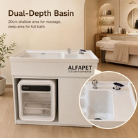 ALFAPET RC-110 Hunde-Pflegewanne Hunde-Badestation 2-in-1 Tierpflegestation Hunde-Pflegewanne Trockenschrank (Nur Wanne)