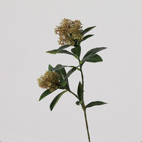 Tiges de verdure artificielle de haute qualité au toucher réel, branche de Skimmia avec baies pour la décoration de mariage, de maison, de fête, de table, vente en gros