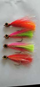 Hameçons de pêche Big Eyes UV Bucktail Teasers en acier à haute teneur en carbone à deux ardillons pour leurres de pêche Steelhead Minnow, saumon et bar. - Product Image 6