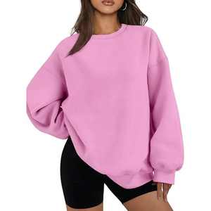 Women Oversized <b>Crewneck</b> Sweatshirt Custom Printing Embroidery Cotton Fleece Casual Pullover Sweatshirt - Product Image 1