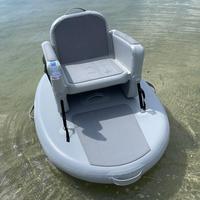 Île flottante portable Drop Stitch avec chaise gonflable amovible, plateforme gonflable ovale pour loisirs aquatiques et pêche