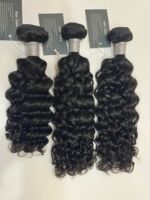 Vente en gros, tissage à la machine double tissage personnalisé 12A, cheveux vierges Remy à cuticule alignée, extension de cheveux bouclés Jerry Bundle