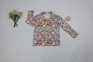 Qingli OEM Pyjamas en bambou personnalisés Vêtements de nuit Ensembles de vêtements pour filles de 3 à 14 <span class=keywords><strong>ans</strong></span> Toutes les saisons avec imprimés de champignons mignons - Product Image 2