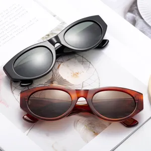 Hợp thời trang thời trang in logo lentes de Sol nhỏ retro hình bầu dục Acetate phân cực Kính mát