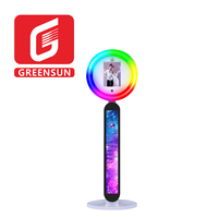 Boîte à lumière pour photomaton iPad personnalisable de 10,2 pouces et 12,9 pouces, affichage en métal + écran LCD, anneau lumineux multicolores pour photomatons iPad