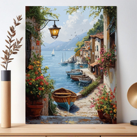 CHENISTORY Peinture par numéros Thème Ville et Bord de Mer pour Adultes, Dessin sur Toile, Décoration Intérieure, Art DIY, Cadeau