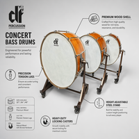 Factory Whole Hi-Grade Concert Bass Drum 32 Inch Orchestral Symphony Drum with Rolling Stand Percussion Instrument