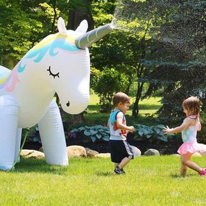 Best Seller Float Joy Unicorn Water Sprinkler Inflatable Outdoor Kids Backyard <b>Summer</b> Splash Toy Party Yard <b>Decoration</b> Fun Game - Product Image 3
