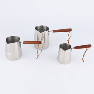 Chịu nhiệt cà phê nồi thép không gỉ bình sữa nóng chảy nồi 350/600/1000ml cốc sữa với tay cầm dài - Product Image 5