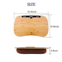 Support de tablette portable en bambou avec coussin de bureau, support de tablette en bois, support de bureau portable avec coussin