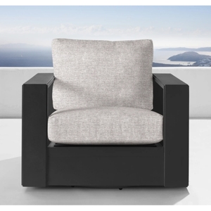 <span class=keywords><strong>Chaise</strong></span> pivotante moderne d'extérieur en aluminium antirouille <span class=keywords><strong>avec</strong></span> larges <span class=keywords><strong>accoudoirs</strong></span> <span class=keywords><strong>pour</strong></span> jardins, hôtels, parcs et cours - Product Image 4