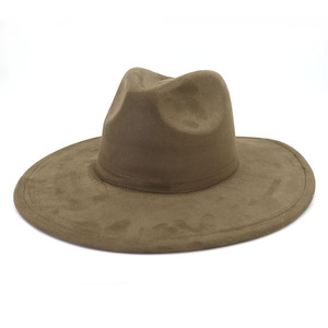 Chapeaux Fedora en Daim à Large Bord pour Femme, Nouveauté Tendance Printemps-Automne-Hiver, Plusieurs Couleurs, Idéaux pour l'Extérieur, Personnalisables au Laser - Product Image 6