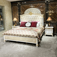 Ensemble de literie en tissu français, style palais européen, tissu floral luxueux, lit double de 1,8 m, adapté aux villas et manoirs de luxe