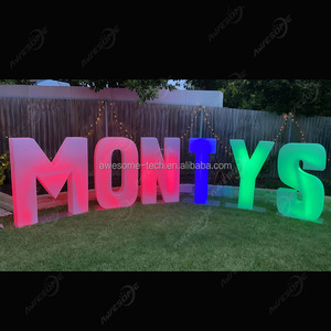 Lettres lumineuses LED personnalisées à changement de couleur, grandes, étanches, sur pied - Product Image 3