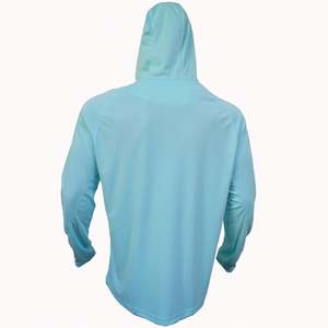 Chemise de pêche pour homme personnalisée, vert clair, 100% polyester, avec capuche, grande taille, respirante, imperméable, protection UV UPF 50, séchage rapide, avec logo - Product Image 5