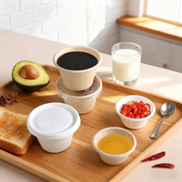Tasse de sauce à la bagasse de canne à sucre 1oz biodégradable à emporter compostable jetable avec couvercle