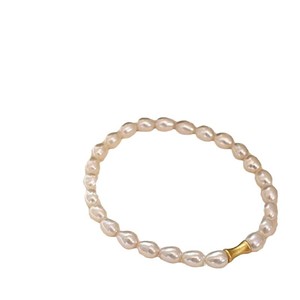 Zhizhen High Gloss <b>Elastic</b> Rope <b>Bracelet</b> Simple Style Frosted Freshwater Waist Pearl Exquisite Rice Pearl Jewelry - Product Image 5