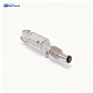 Tubería de Escape Turbo Flow Tech para N20 320i/328i/420i/428i F30/F32/F36 2.0L Twin Scroll, 1.5mm de Espesor, Acero Inoxidable Pulido Espejo - Product Image 1